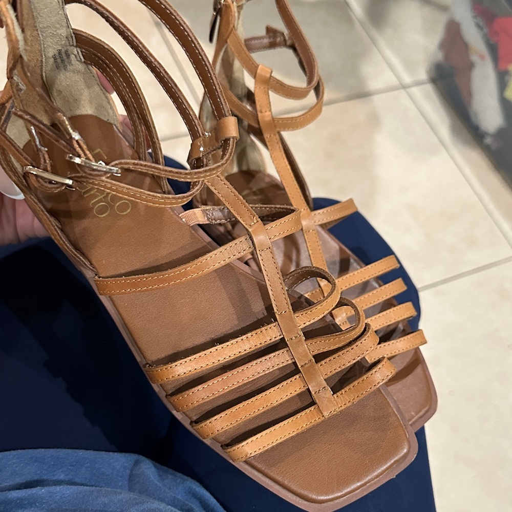 Franco Sarto Brown Strappy Sandals